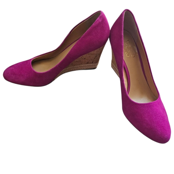Franco Sarto Calix Cork Wedge Pump Sz: 7 - Fushia - Picture 10 of 16